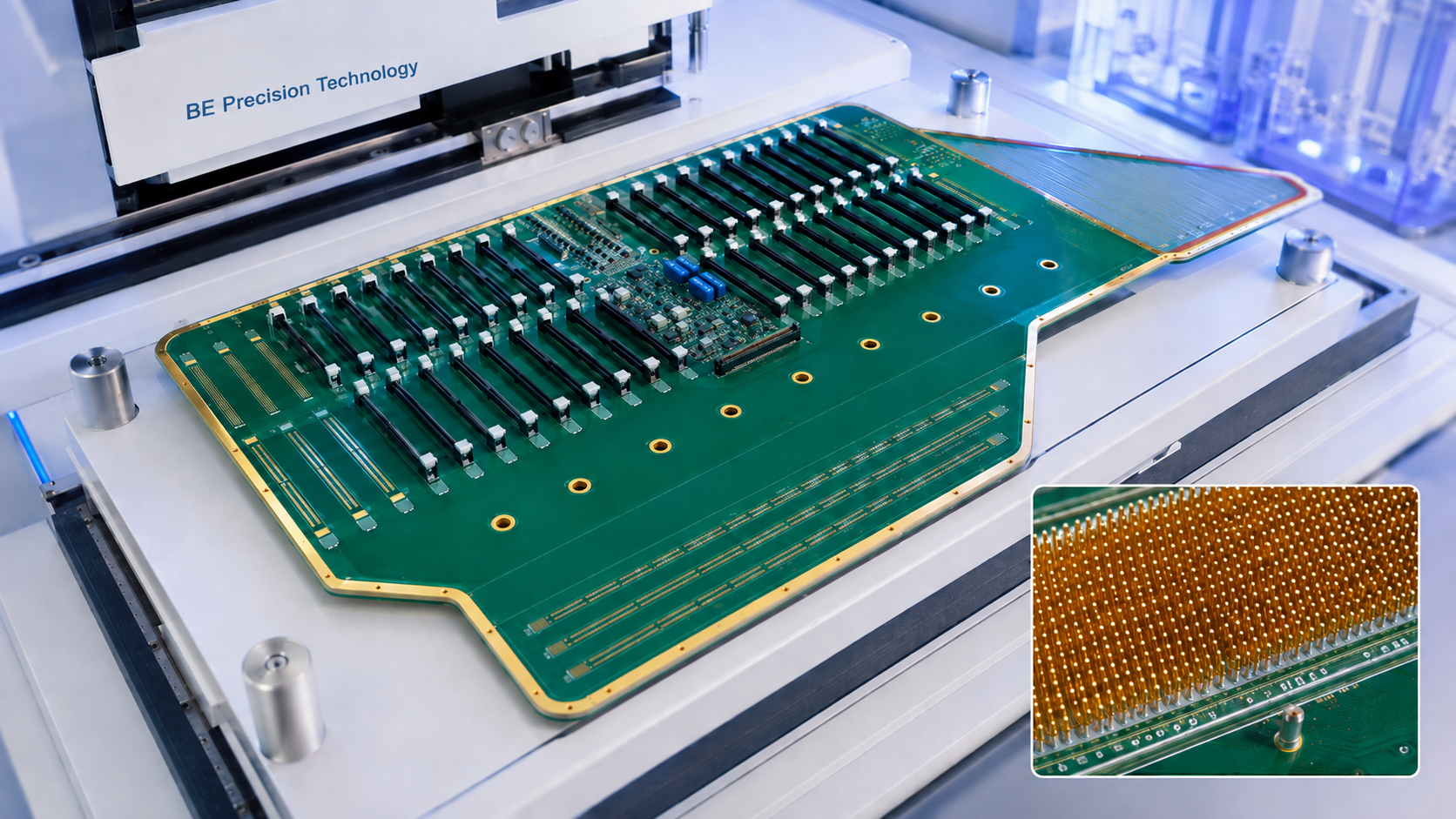 BE Precision Technology custom channel expansion and probe card interface hardware for scalable analyzer configurations.