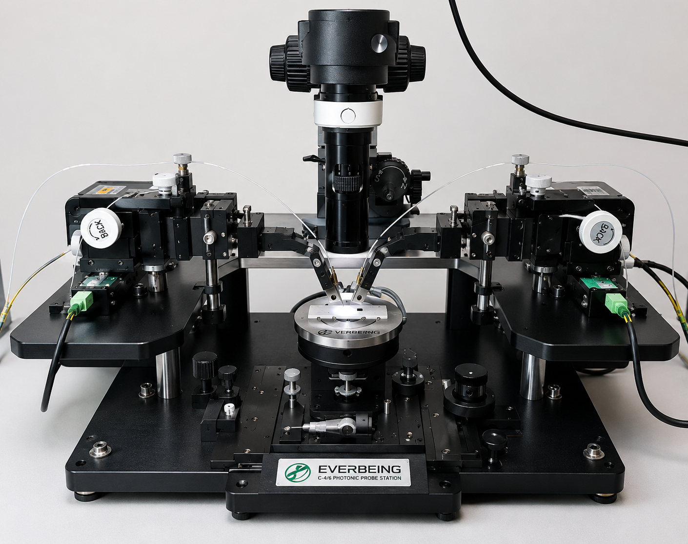Everbeing C-4/6 Photonic Probe Station with fibre-optic positioning for photonic and optoelectronic device characterization.