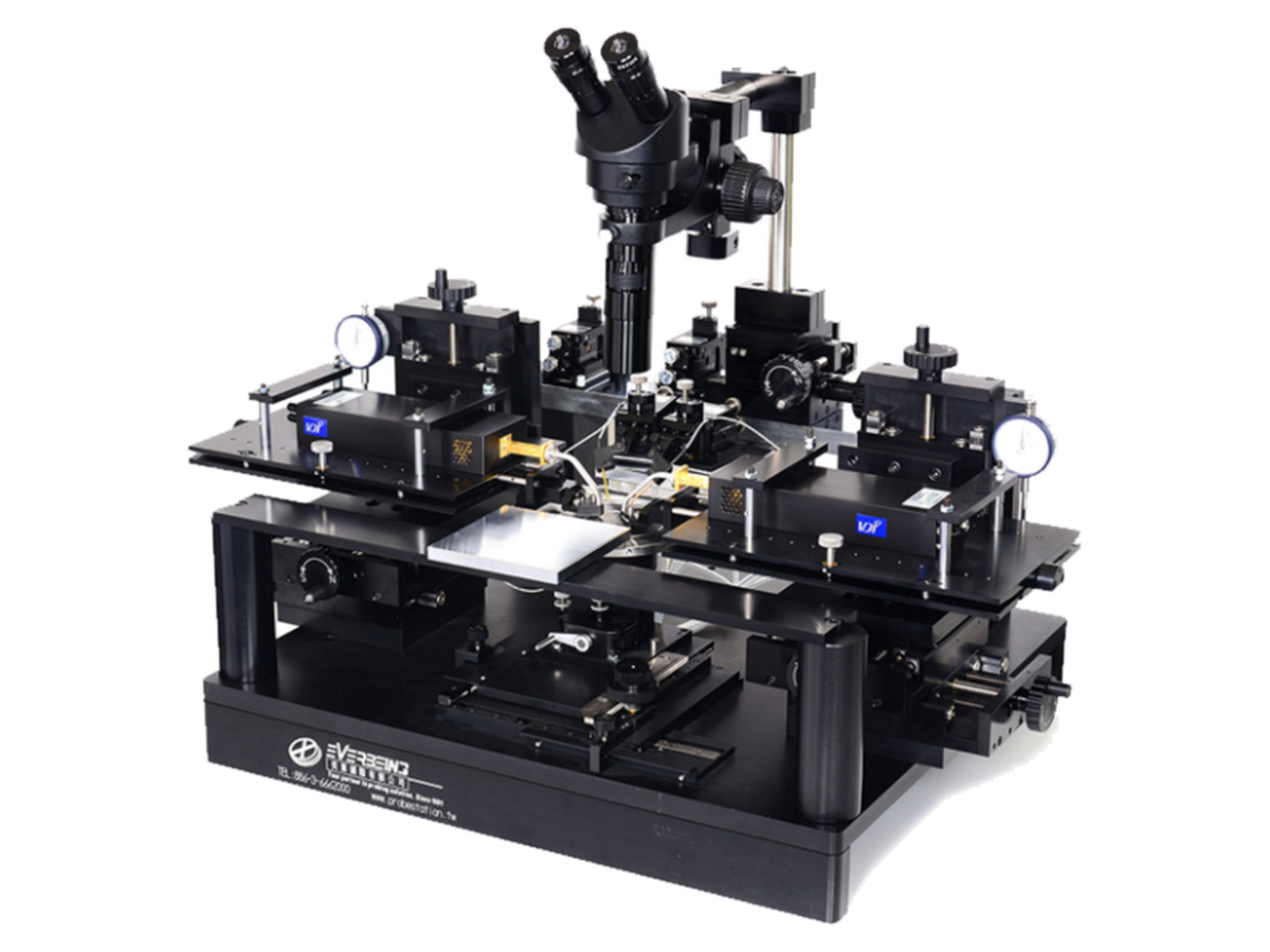 Everbeing Int'l Corp. EB-6V mmWave probe station with multiple micropositioners for RF semiconductor characterization and wafer-level testing